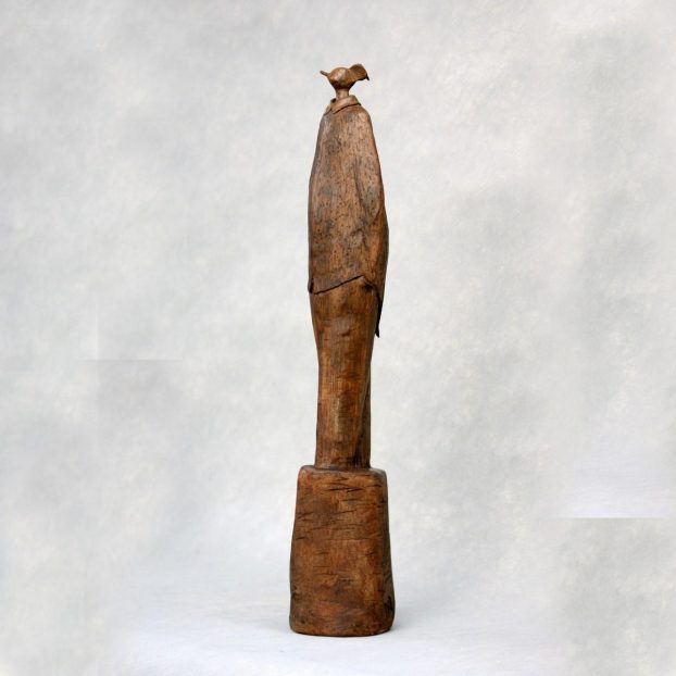 Sculpture terre cuite personnage - Le nez au vent – H63cm