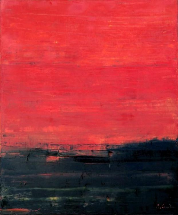Peinture huile sur toile - Rouge ciel II