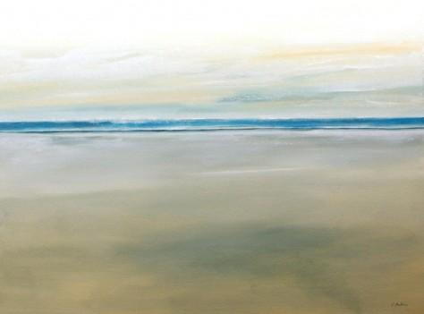 Peinture huile sur toile - Sur la plage - L130 x H100 cm