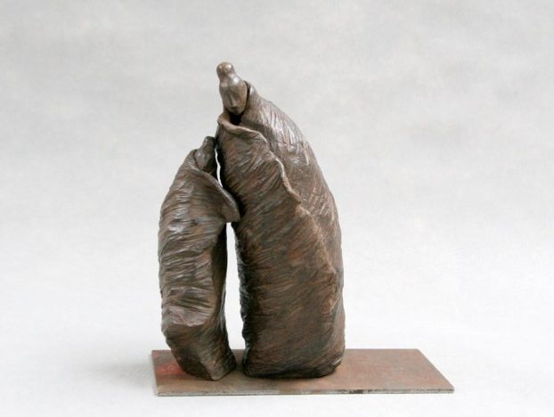 Sculpture Terre Cuite personnages - Mère et Fille H 27 cm