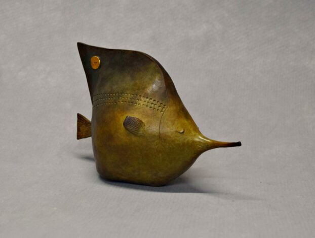 Tuba : Sculpture bronze animalier imaginaire vue de profil